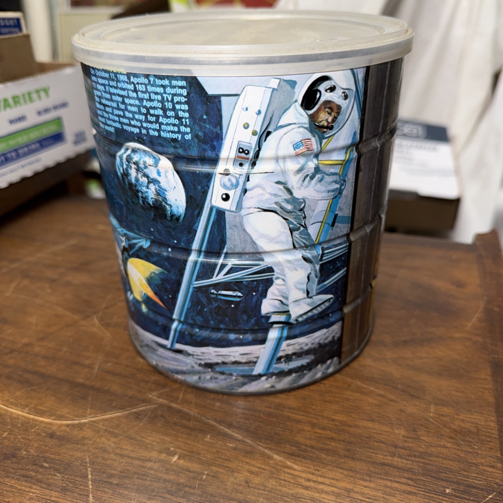 Vtg 1969 Coca Cola Foods Folger's Coffee Can Apollo 11 Mercury Gemini Moon NASA