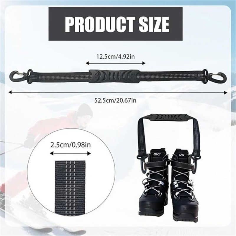 2xMulti Purpose Ski Boot Stabiliser Straps Secure Binding for Winter Sports Gear