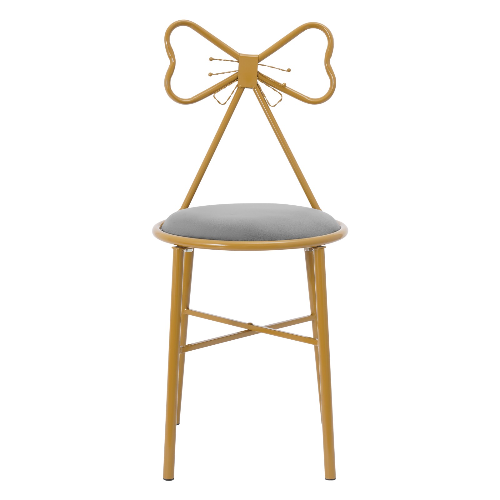 Modern Makeup Vanity Stool Living Room Butterfly Shaped Backrest Dining Chair
