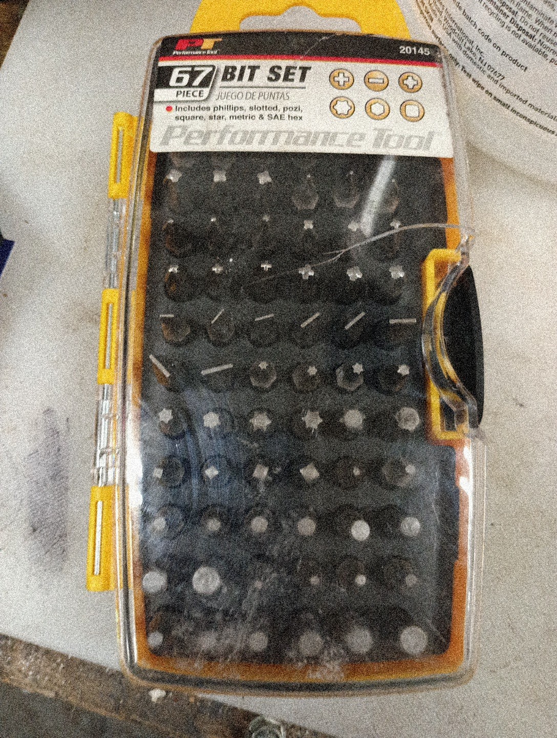 PERFORMANCE TOOL 67 PIECE BIT SET  9178