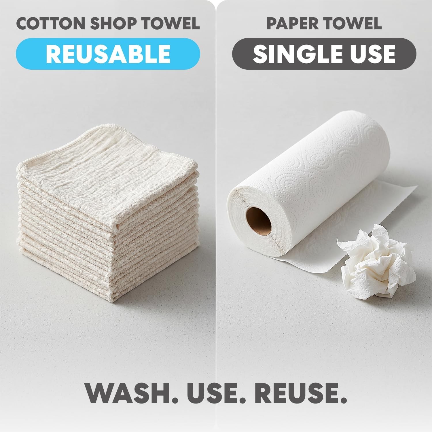 Simpli-Magic 79170 Shop Towels, White, 500 Pack