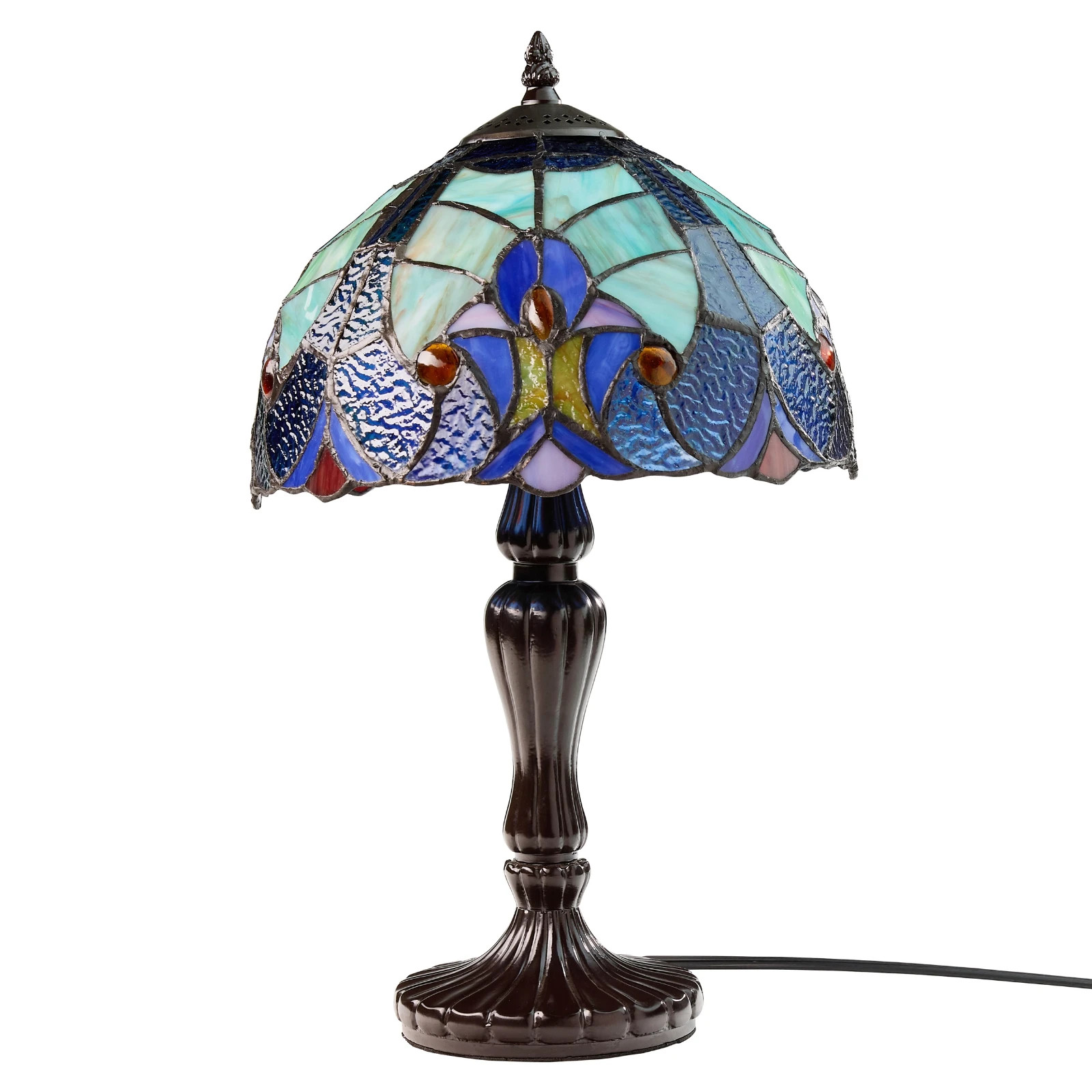 17"H Halston Candlestick Base Dome Shade Table Lamp