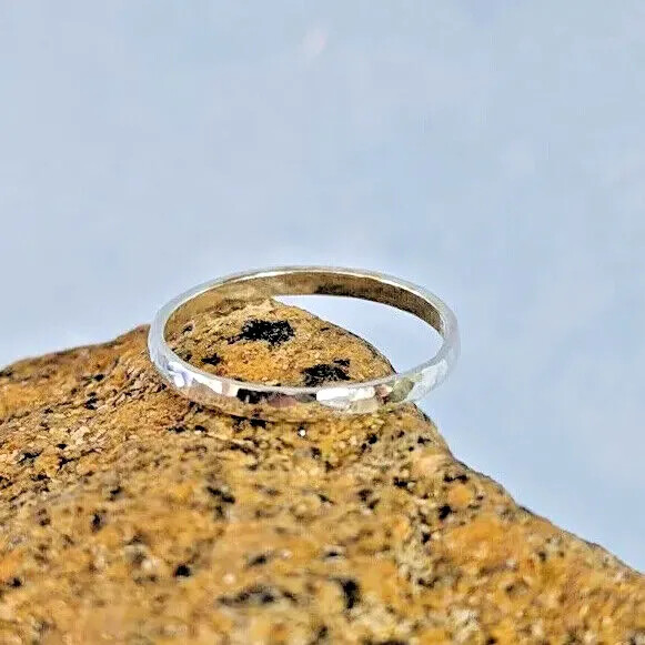 2mm Cornish Silver Hammered Ring