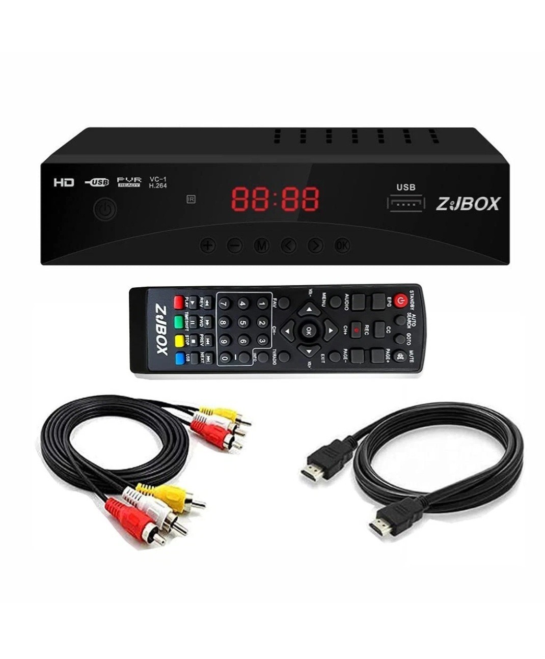 Digital TV Converter Box, ATSC Tv Tuner - ZJBOX for Analog HDTV Live 1080P