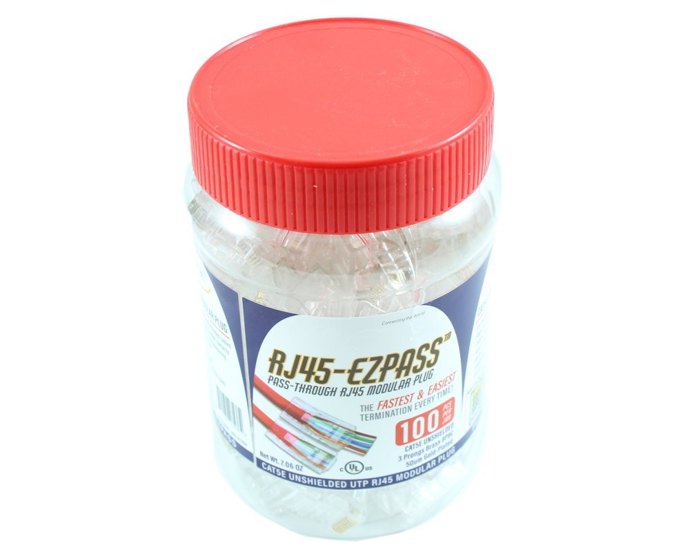 EZ-RJ45 Modular Plugs for CAT5E Wire  Pack of 100
