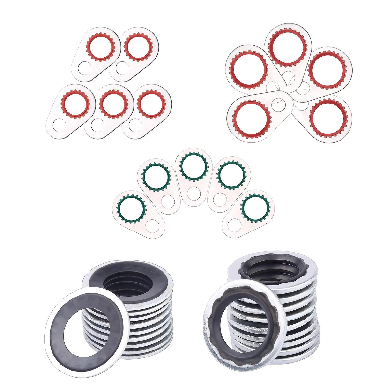 60Pcs 9 Sizes A/C Air Conditioning System Compressor Gasket Seals Washers Kits