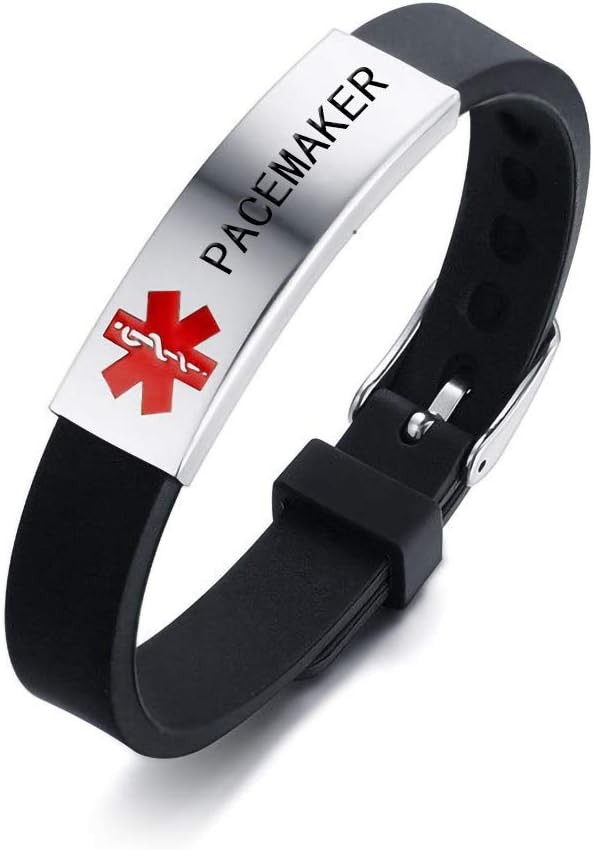 Medical Alert Customized ID Bracelet Free Custom Engraving Personalized Gift...