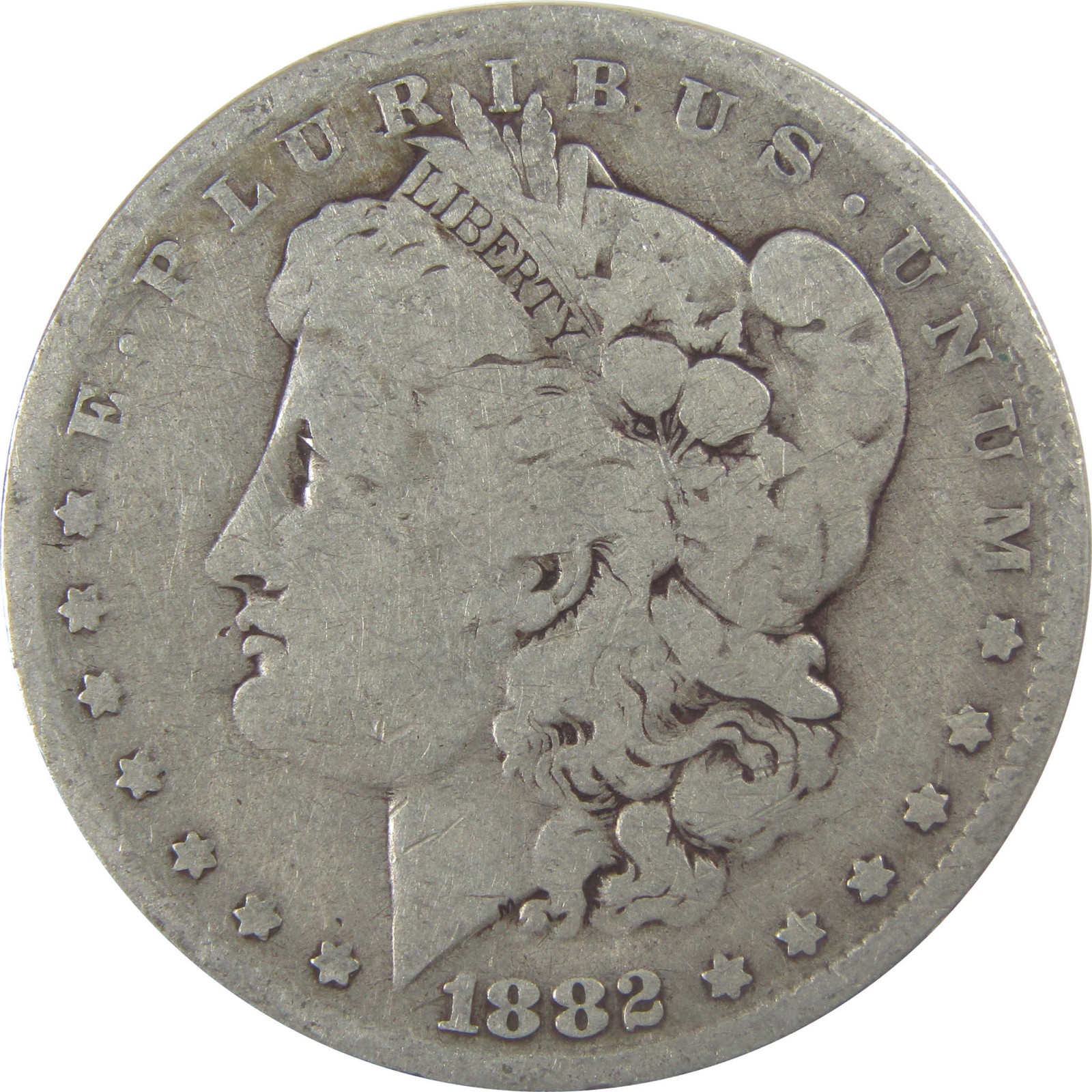 1882 O/S Morgan Silver Dollar VG Very Good $1 Coin SKU:I25222