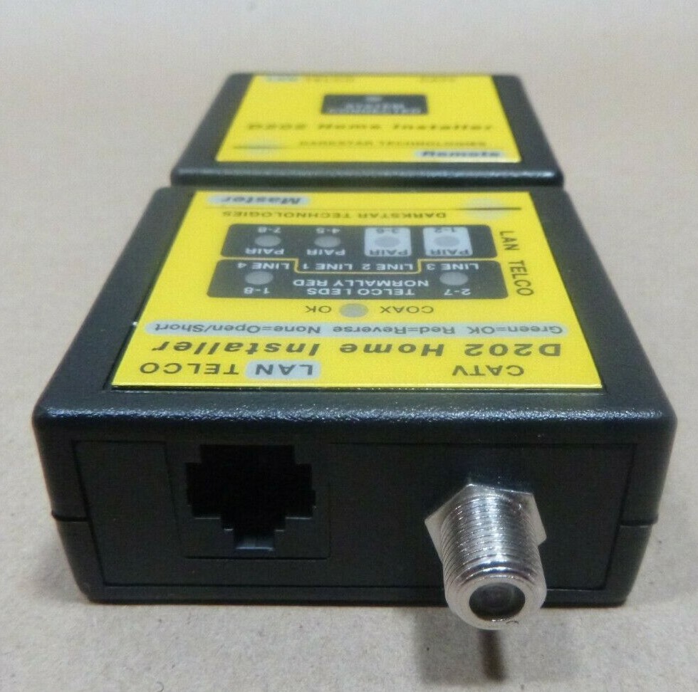 DARKSTAR TECHNOLOGIES D202 HOME INSTALLER CABLE TESTER LAN CATV TV TELCO