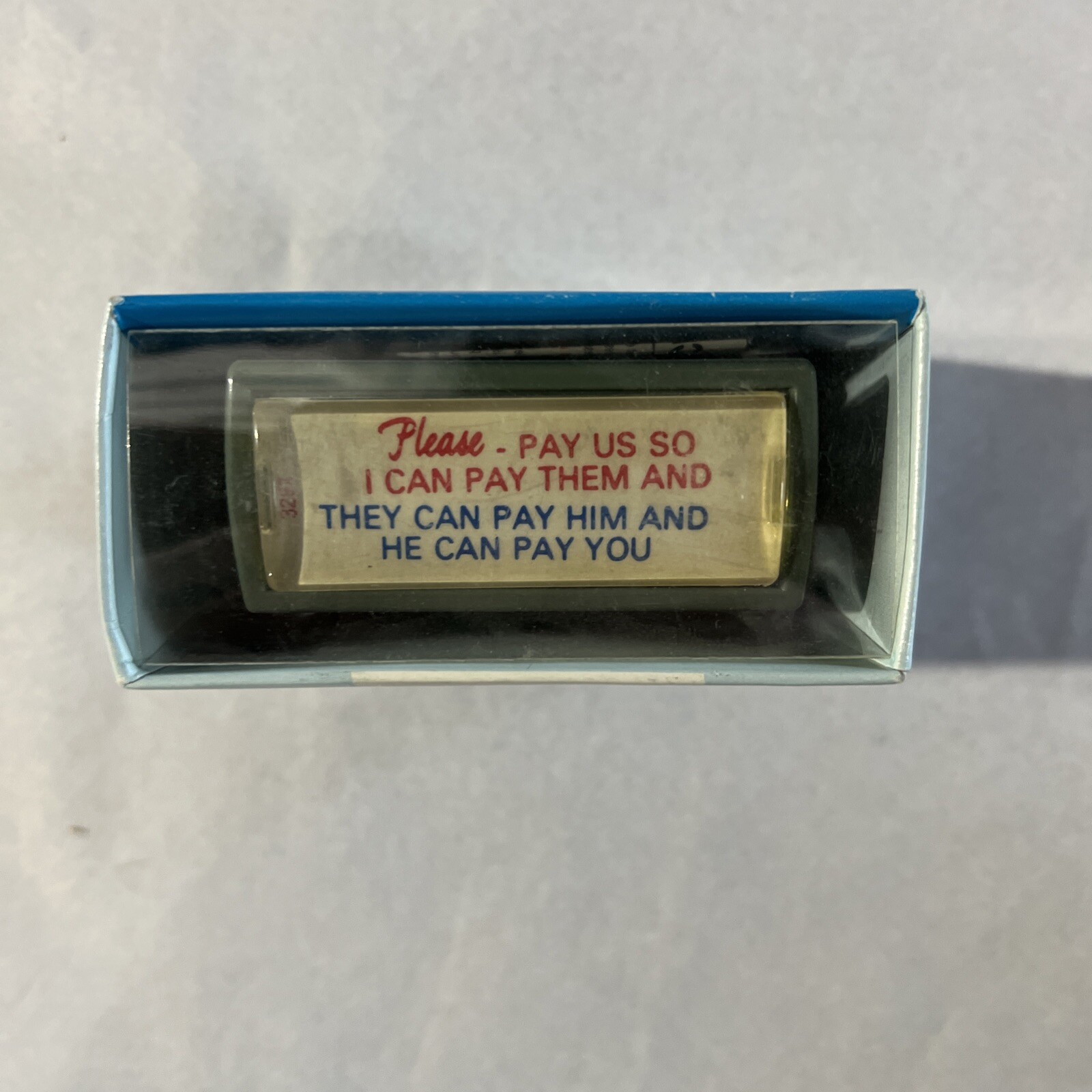 Xstamper Shachihata "Please Pay Us..." JUMBO Stamp Red & Blue Ink NOS #3283