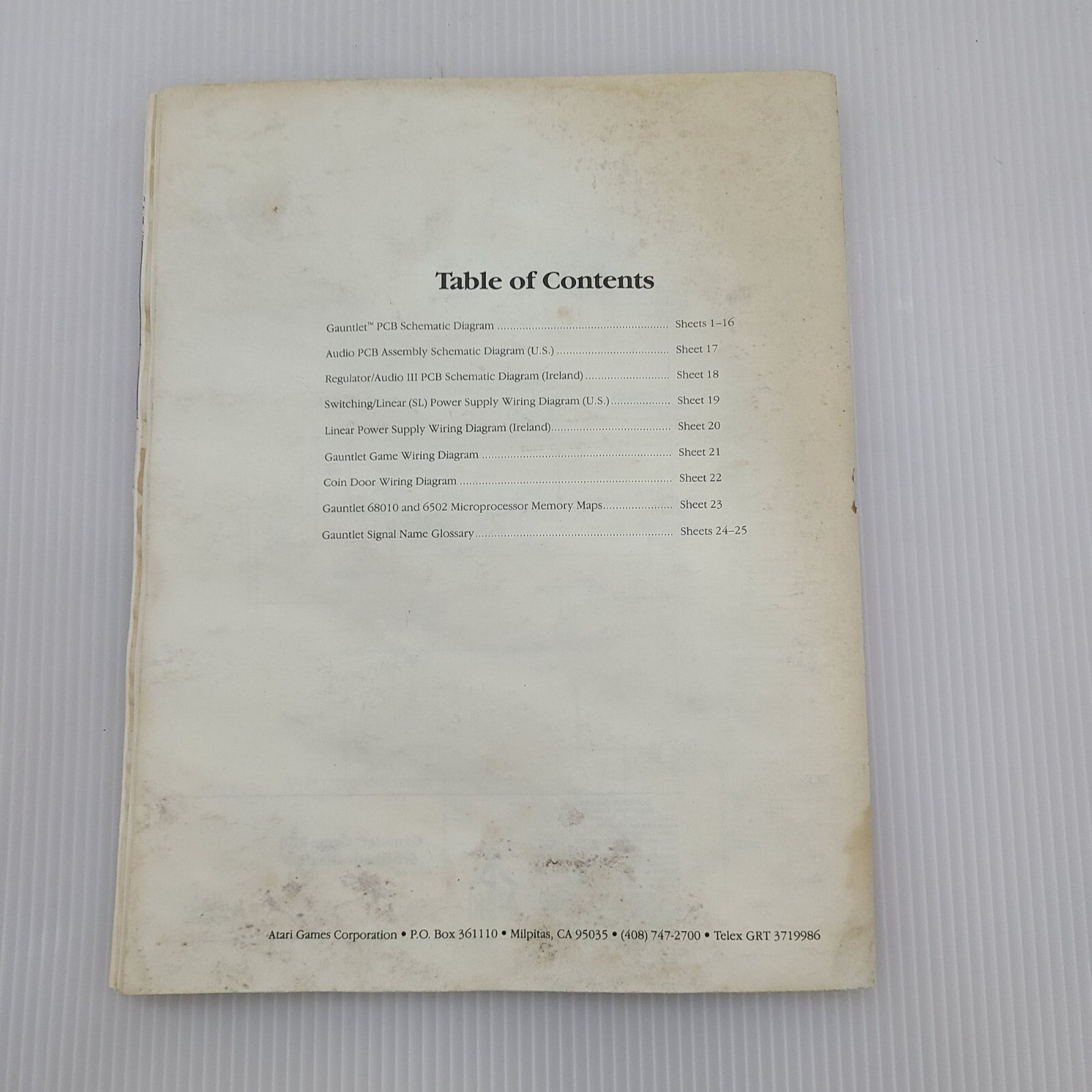 Gauntlet arcade owner's manual