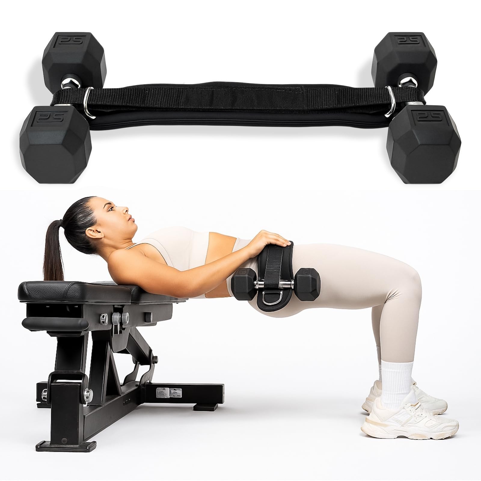 Heavy Duty Hip Thrust Belt for Dumbells, Kettlebells, and Plates - Glute Work...