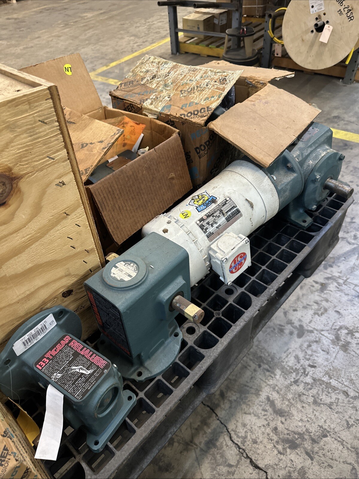 Lot Of 5 Reliance Tigear Reducers, 1-gearmotor 1.5Hp, 4-reducers New Old Stock