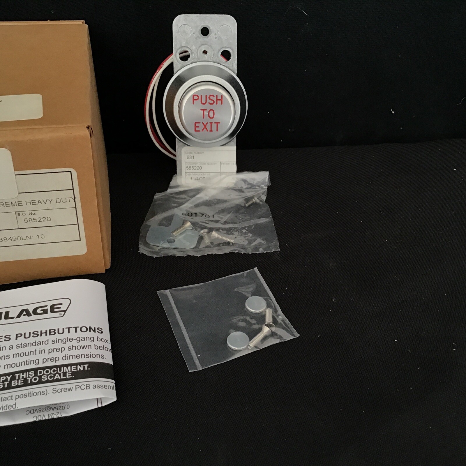 Locknetics 631ALEXDA Heavy Duty Push Button Schlage 12/24VDC *KB