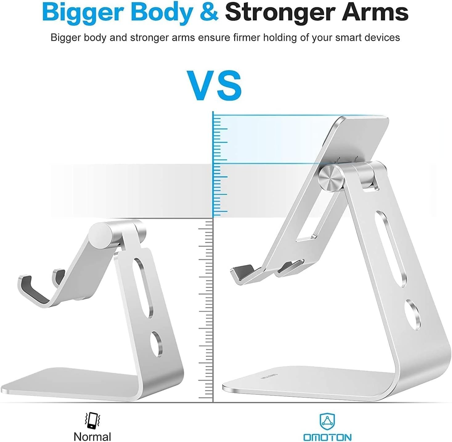 Adjustable Tablet Stand for Desk with Hollow Design & Enhanced Stability, Silver