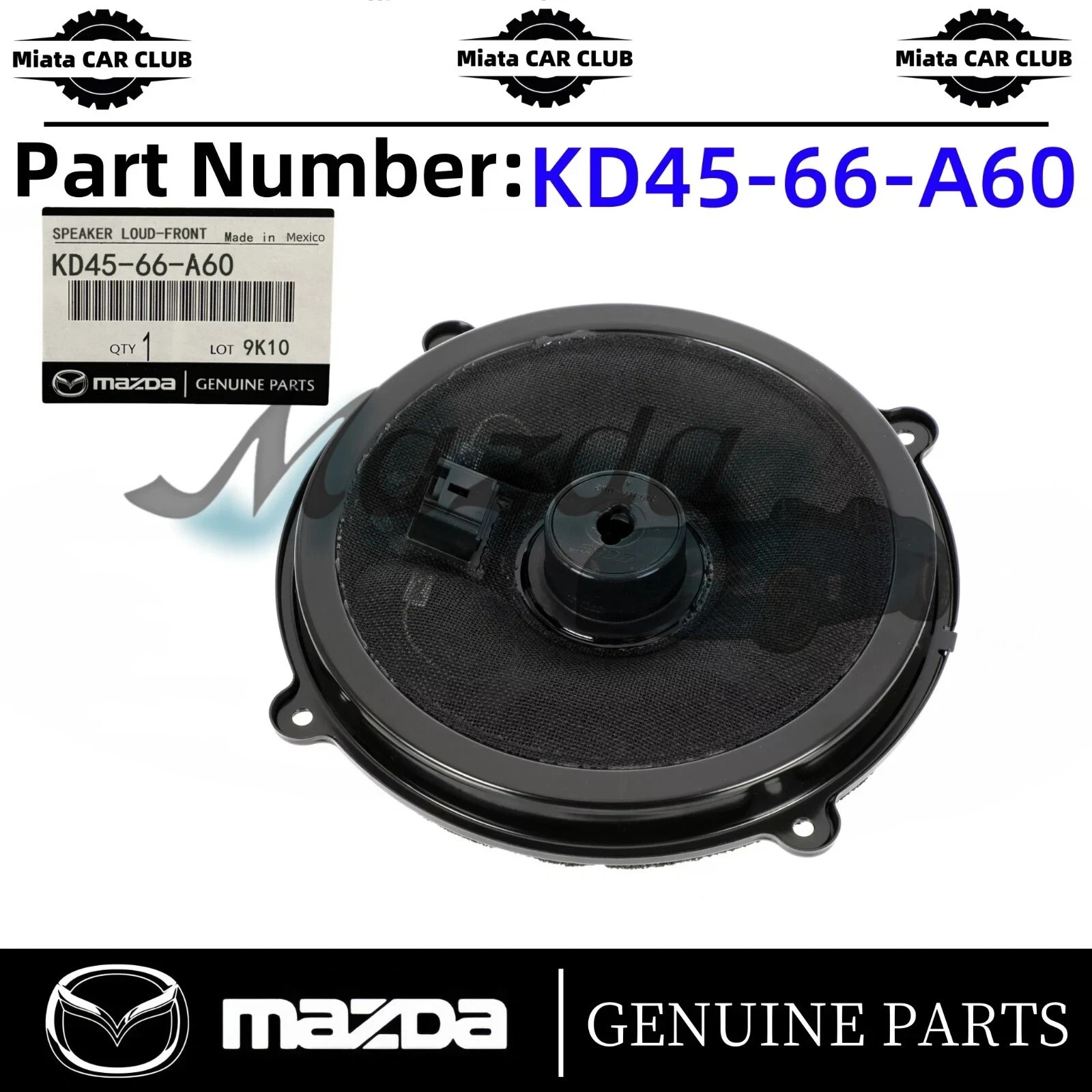 NEW OEM Mazda 2013-2023 Mazda3 Mazda6 CX-5 CX-9 Front Door Speaker KD45-66-A60