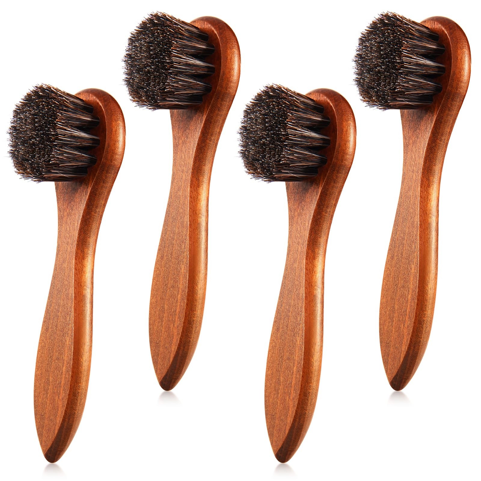 Kit de cepillos para lustrar zapatos de crin, aplicadores abrillantador limpieza
