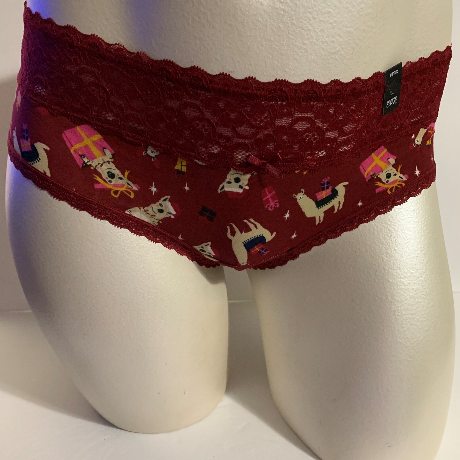 Torrid Hipster Panties Underwear Wide Lace Christmas Llama Plus Size 2 18 20