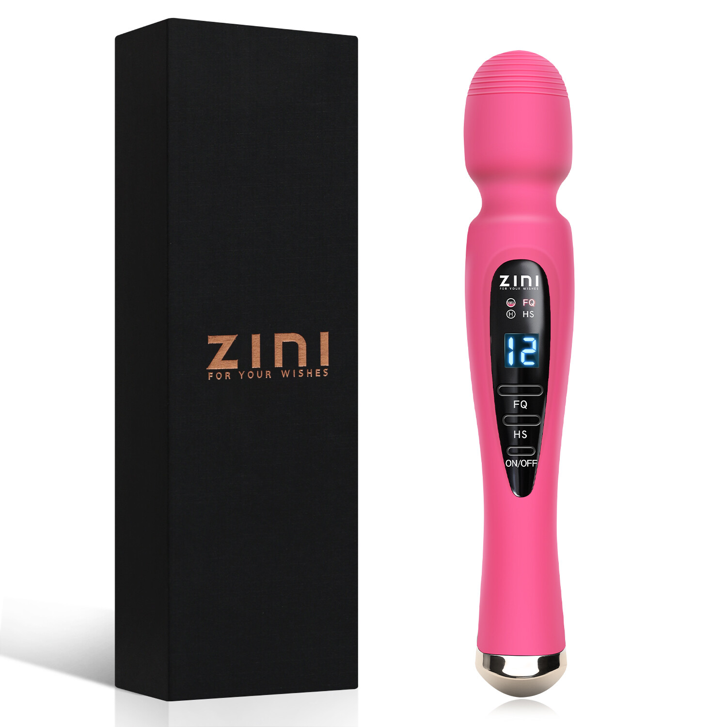 Quiet, Waterproof, USB-C Rechargeable Pink Massage Wand - 12 Modes for Women