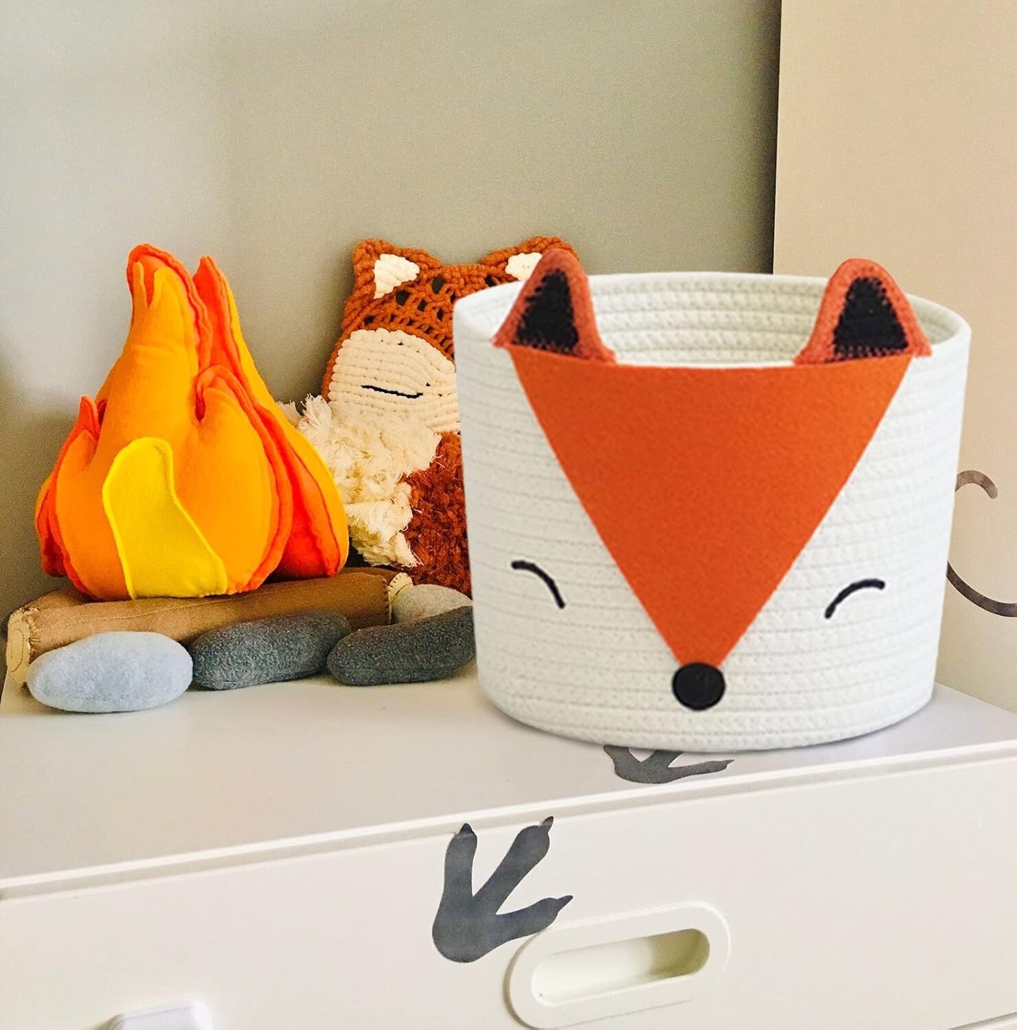 Orange Fox Storage Basket, Small Multipurpose Storage Basket