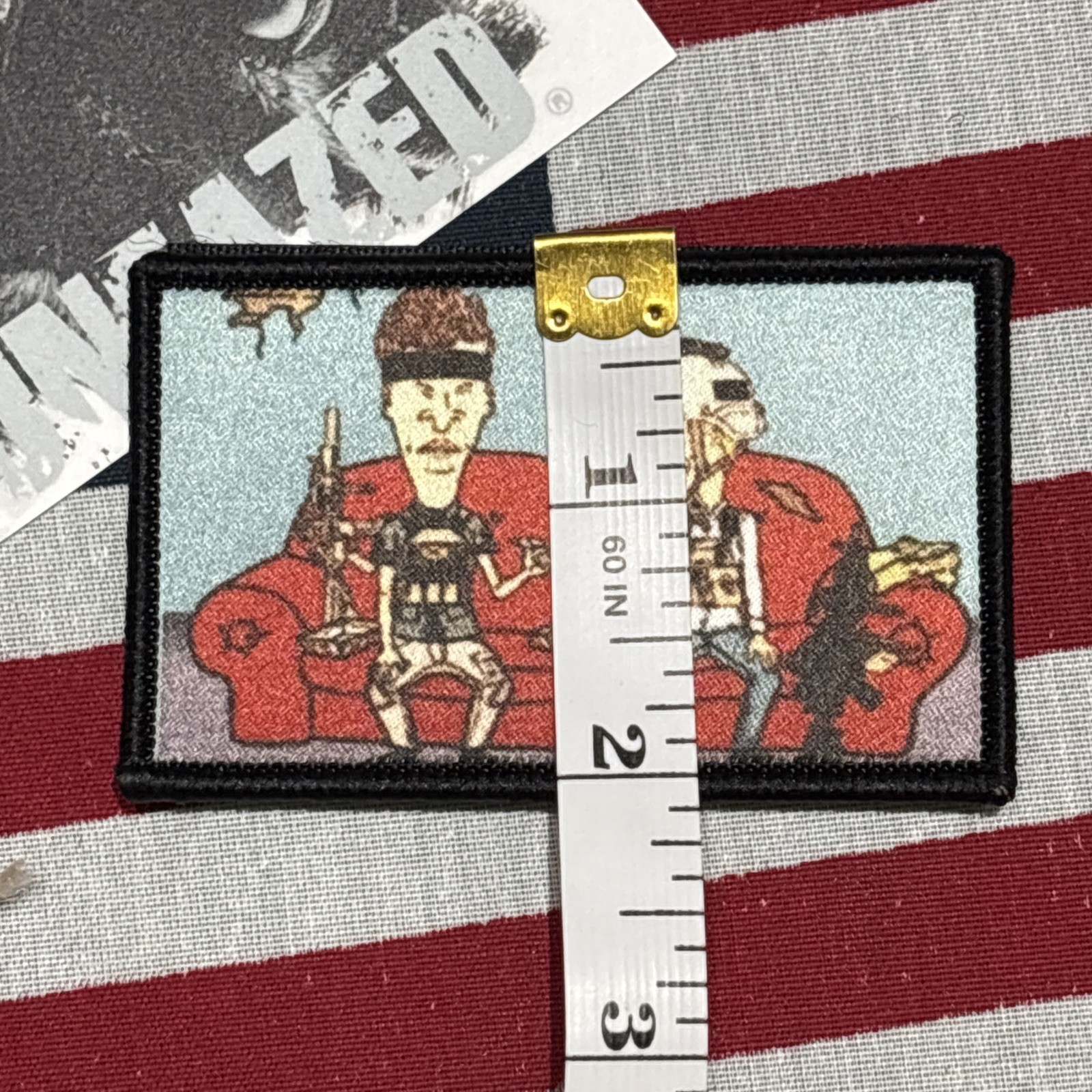 Tactical Beavis & Butthead Patch 3x2.5” Hook & loop High Quality Embroidery