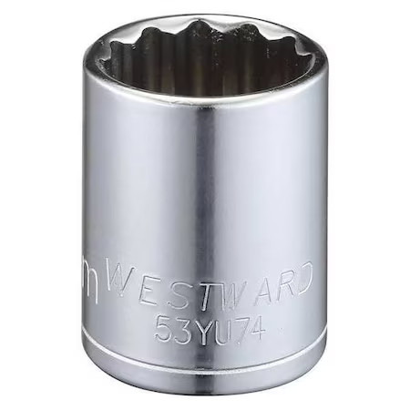 Westward 53Yu74 Westward 1/2 In Drive, 23Mm Triple Square Metric, Socket, 12