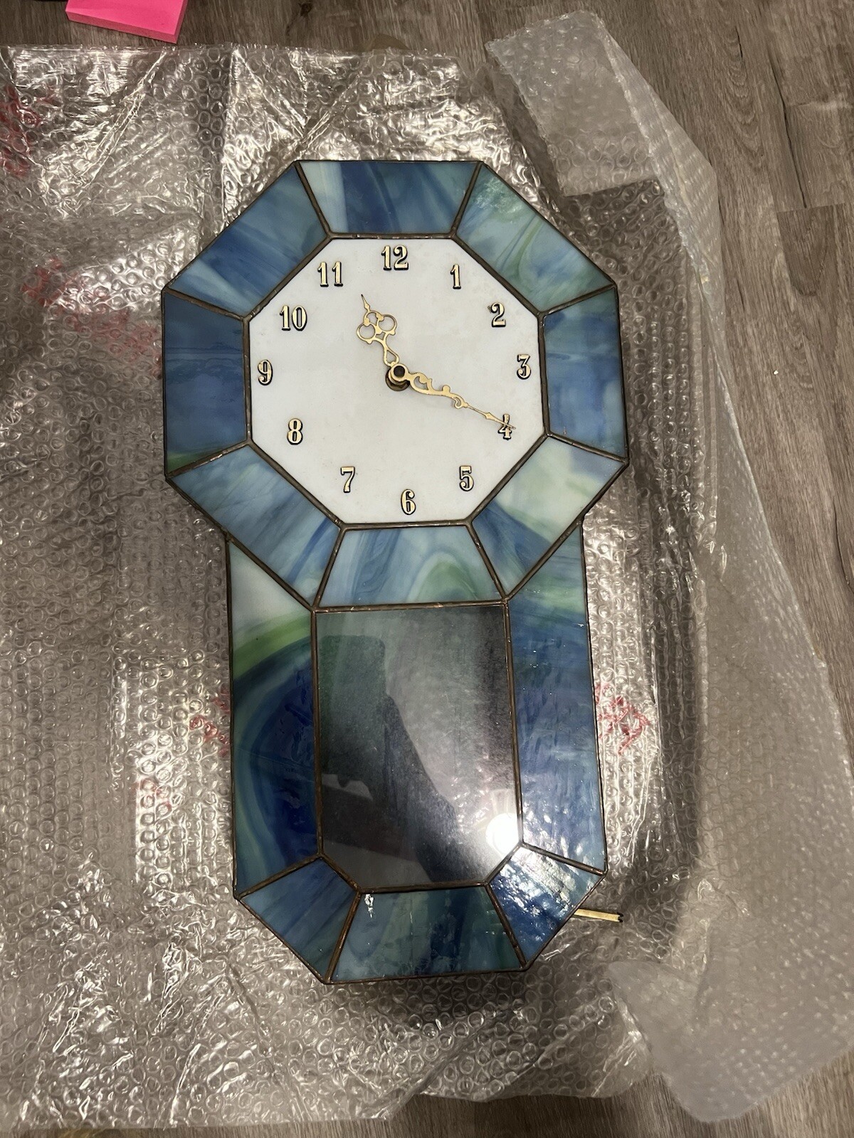 Vintage stained glass clock