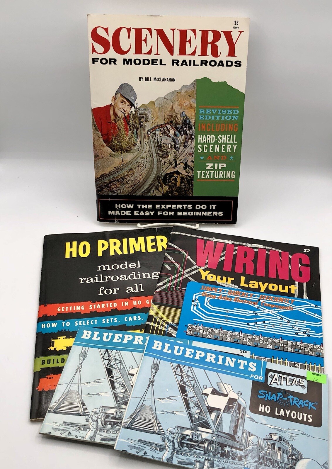 Vintage Lot of 5 HO Model Train Layout & Scenery Blueprint Books /b