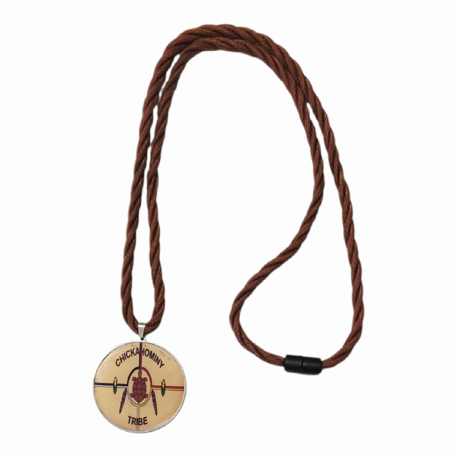 Chickahominy Indian Tribe Flag Necklace 50mm Round Stainless Steel Pendant