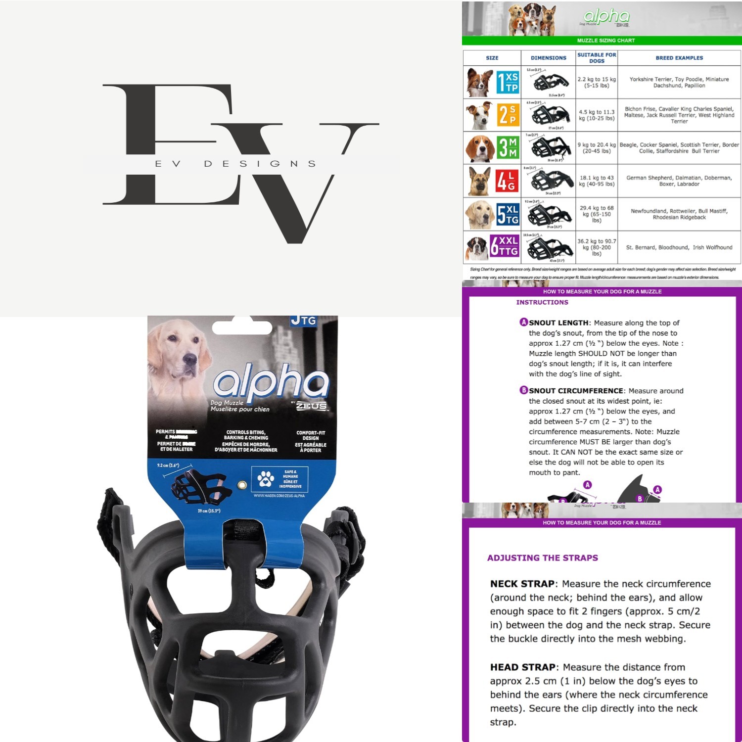 Adjustable TPR Muzzle for Large Breeds - Comfort and Airflow for Ultimate Safety