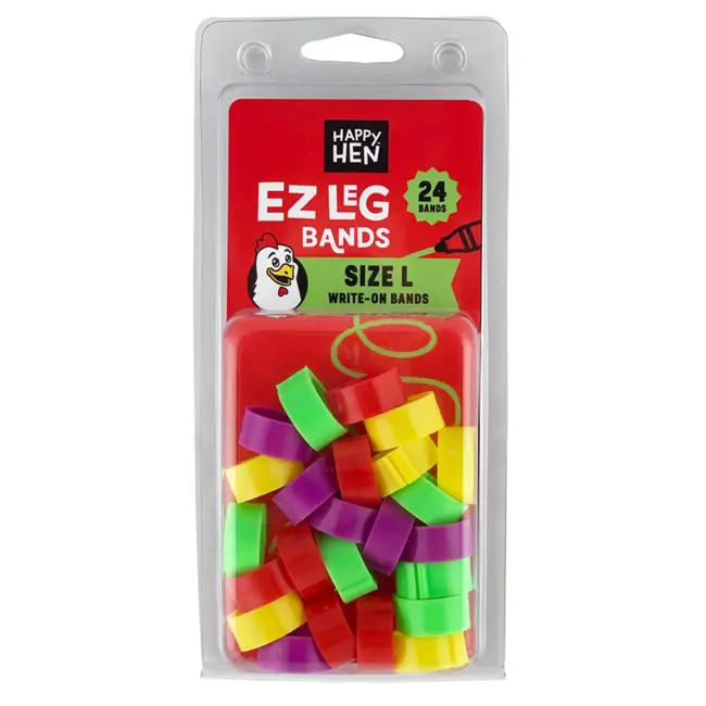 Happy Hen Ez Leg Bands Size Large 24 Count Poultry 24Ct