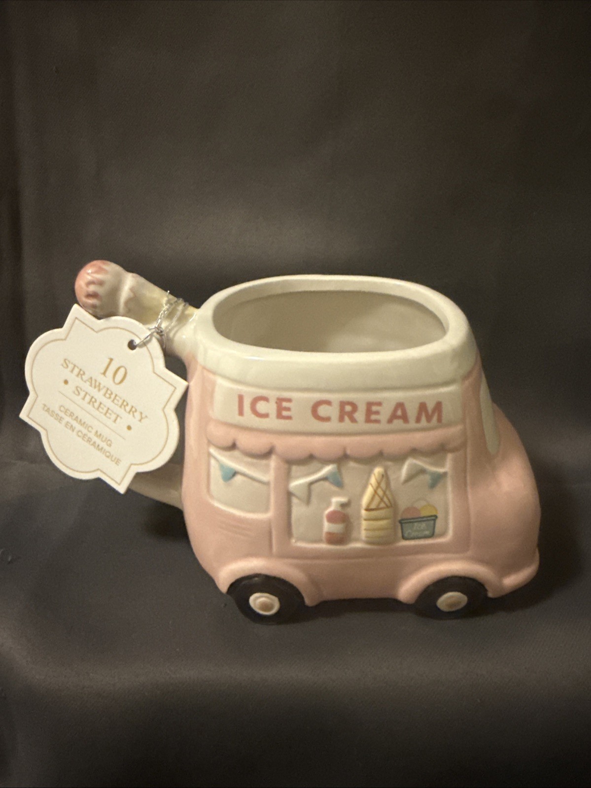 Retro~ 10 Strawberry Street Pink Ice Cream Truck Ceramic Novelty Mug New Summer