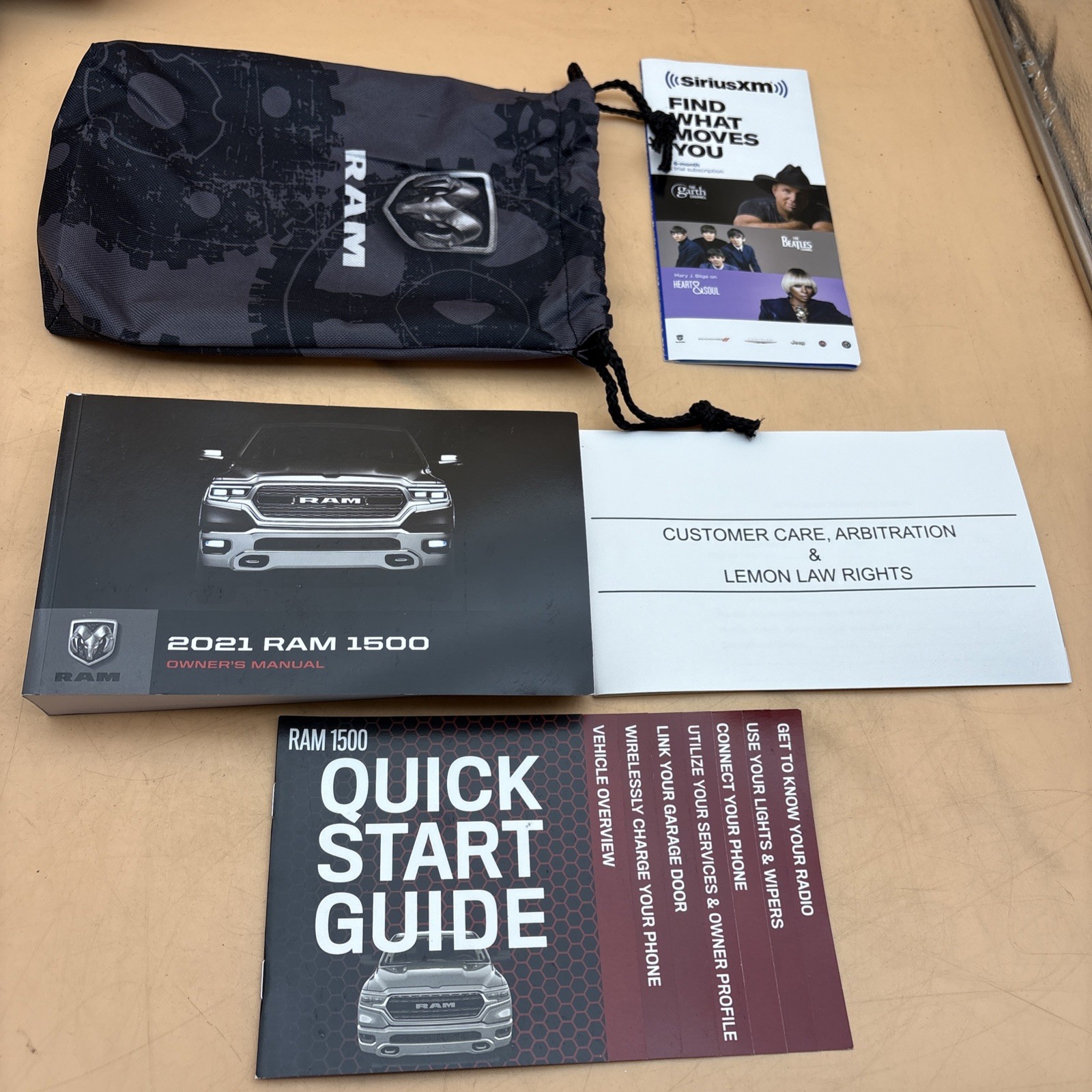 2021 Dodge Ram 1500 Owners Manual Quick Reference Guide With Canvas Bag