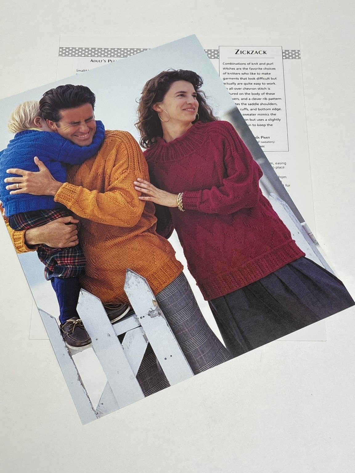 Adult's Pullover Knitting Pattern 38-49in Sizes Pages from Book