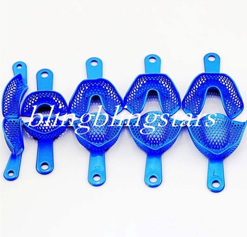 1 Pair Dental Plastic Steel Impression Tray Large Medium Small Quadrant Anterior