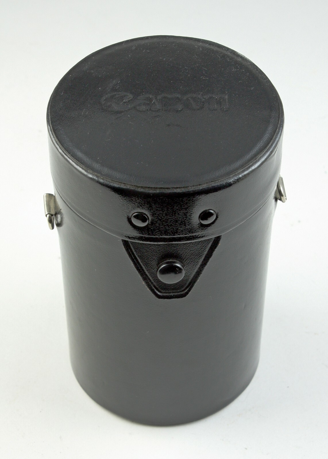 Canon "E" - Padded Hard Leather Lens Case - 4 in. H x 3 in. Diameter Inside