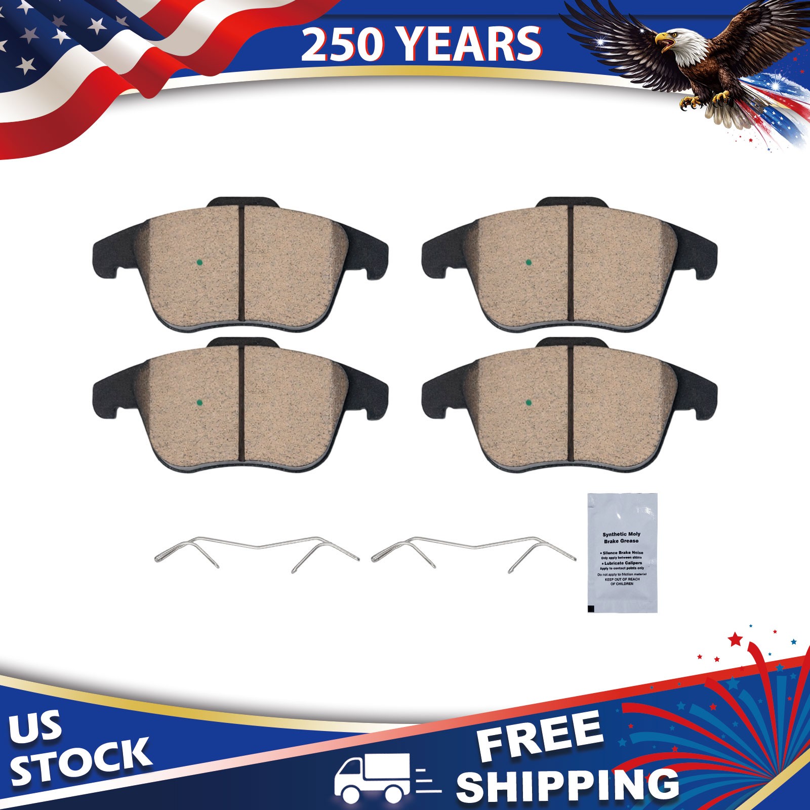 Front Ceramic Disc Brake Pads Set for VW Passat Tiguan Limited Audi Q3 Quattro