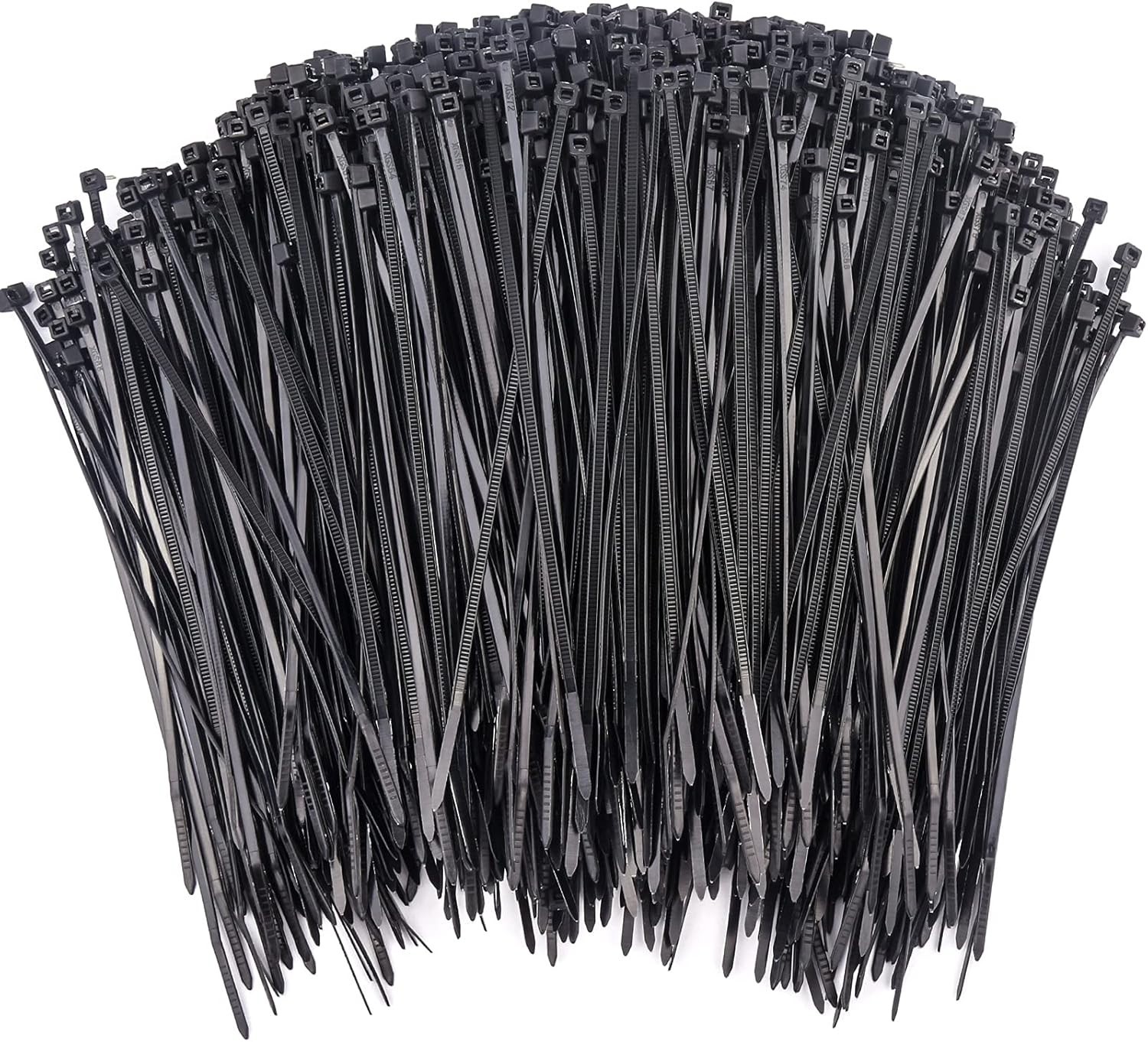 1000 bridas de plástico resistentes de nailon autoblocantes de 15cm, color negro