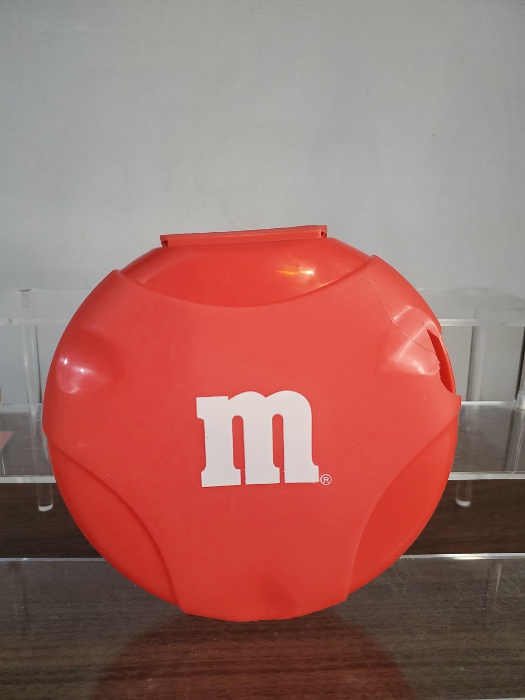 Vintage 2002 Red M&M CD Holder Storage Case w/ Strap Rare Plastic Snap Lid -READ