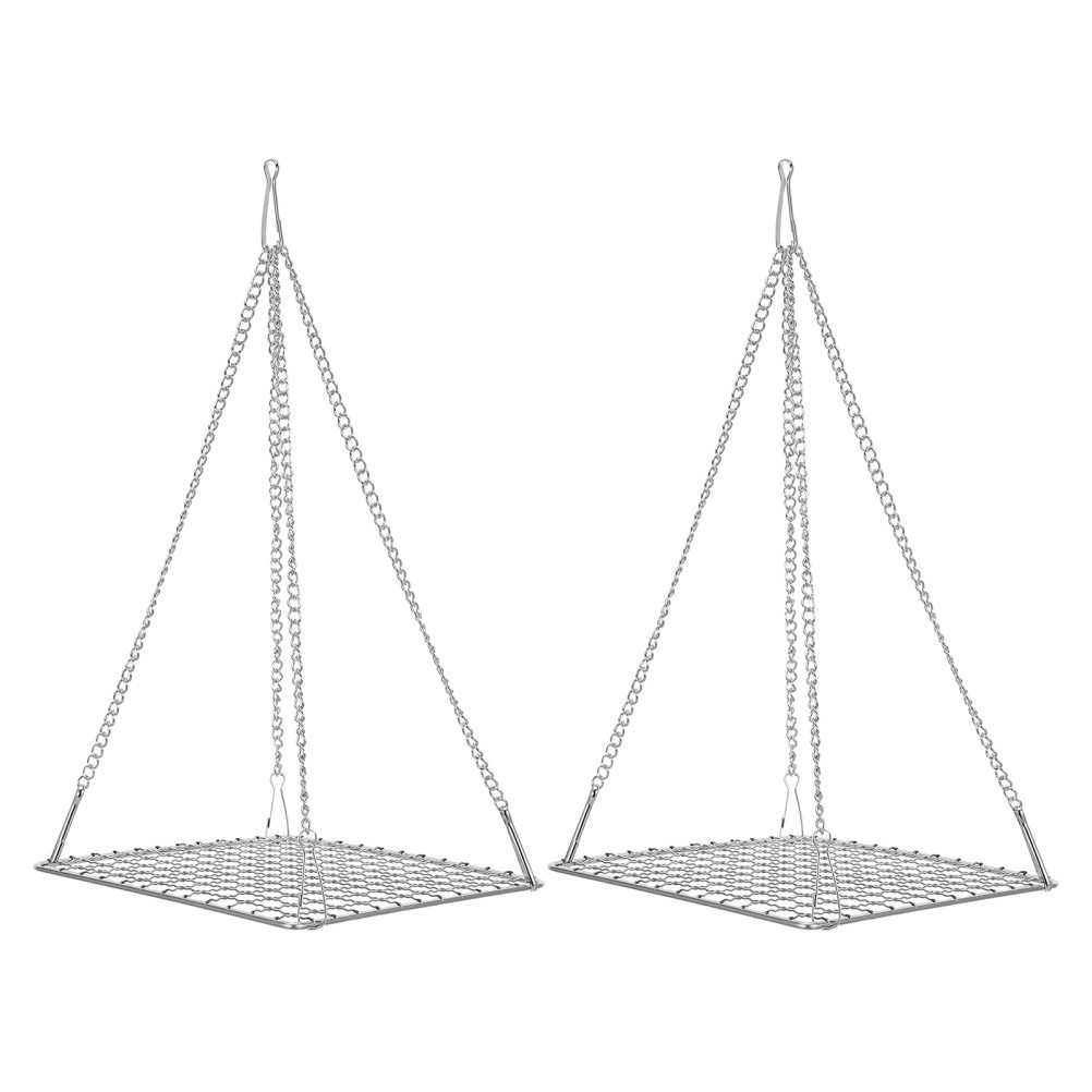 2 Pcs Herb Drying Rack for Herbs Metal Hanging Plants Baskets and Nets