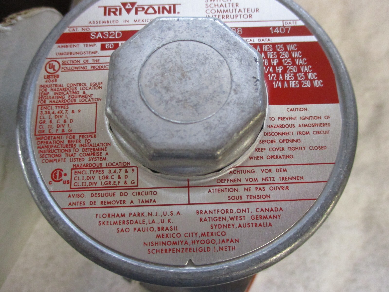 NIB ASCO TRI POINT Pressure Switch SA32D