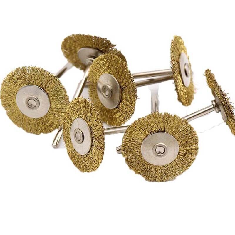 15pcs Wire Brass Brush Brushes Wheel Set Dremel Accessories for Rotary Tools