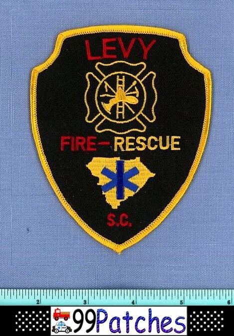 LEVY SOUTH CAROLINA EMS Fire Rescue Patch STATE SHAPE OUTLINE EMT CADUCEUS 9B