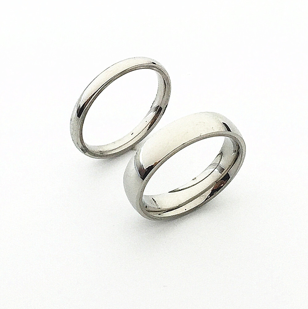 Stainless Steel Polished Comfort 2mm/4mm Band Knuckle Tail Pinky Ring Size 4-7