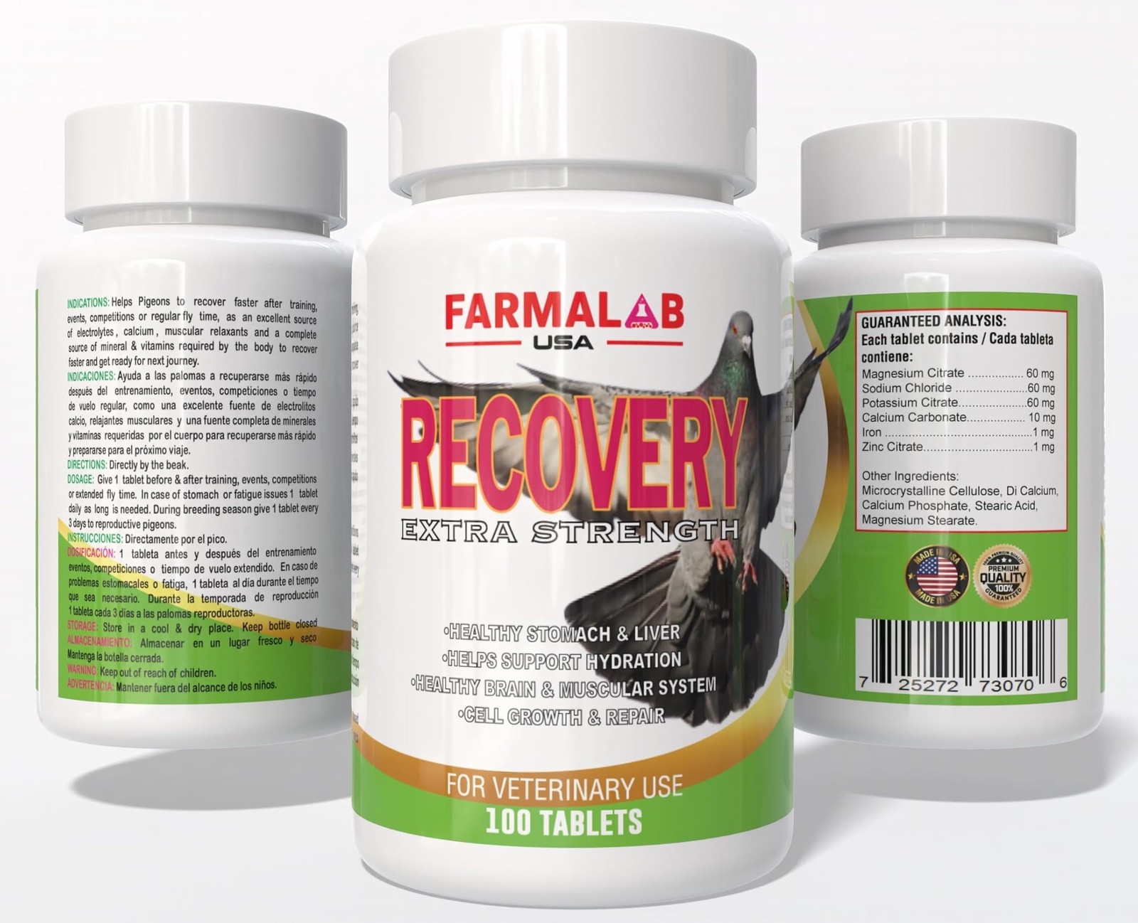 Farmalab Recovery Extra Strength Pigeon Supplement, 100 Tablets