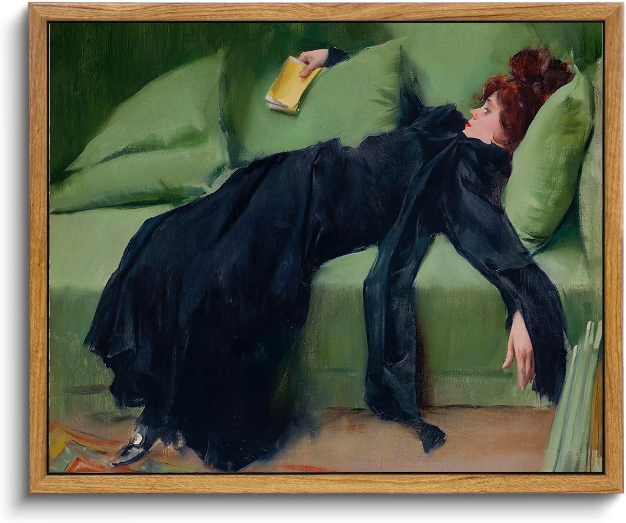 Vintage Framed Wall Art, Moody 8"L x 10"W, Decadent Young Woman