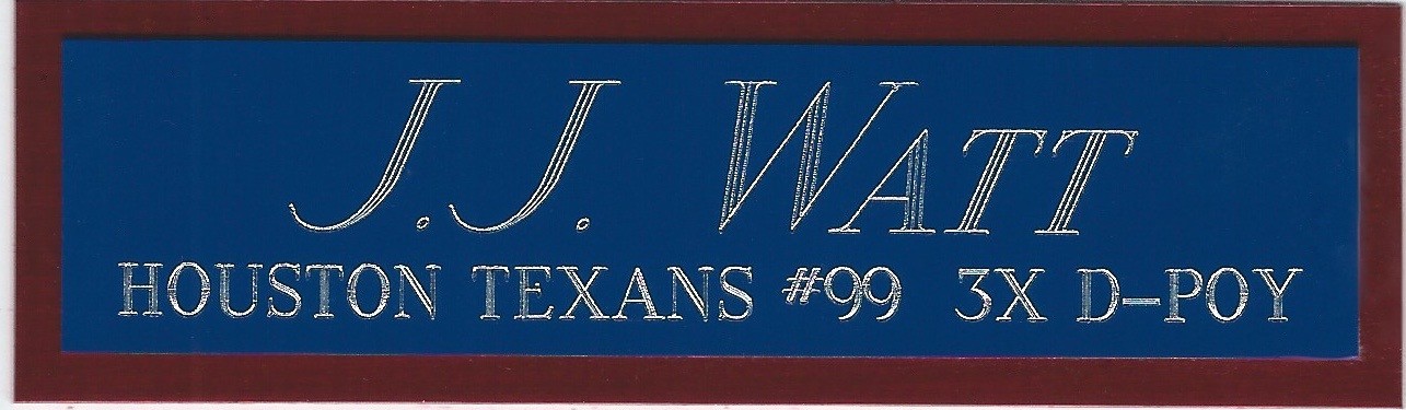 J.J. WATT HOUSTON TEXANS NAMEPLATE FOR YOUR AUTOGRAPHED SIGNED FOOTBALL JERSEY