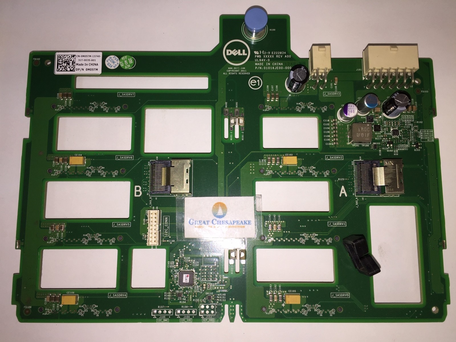 Dell 0M05TM PowerEdge T320/420/620 8 Bay Hard Drive Backplane 3.5" LFF TESTED!