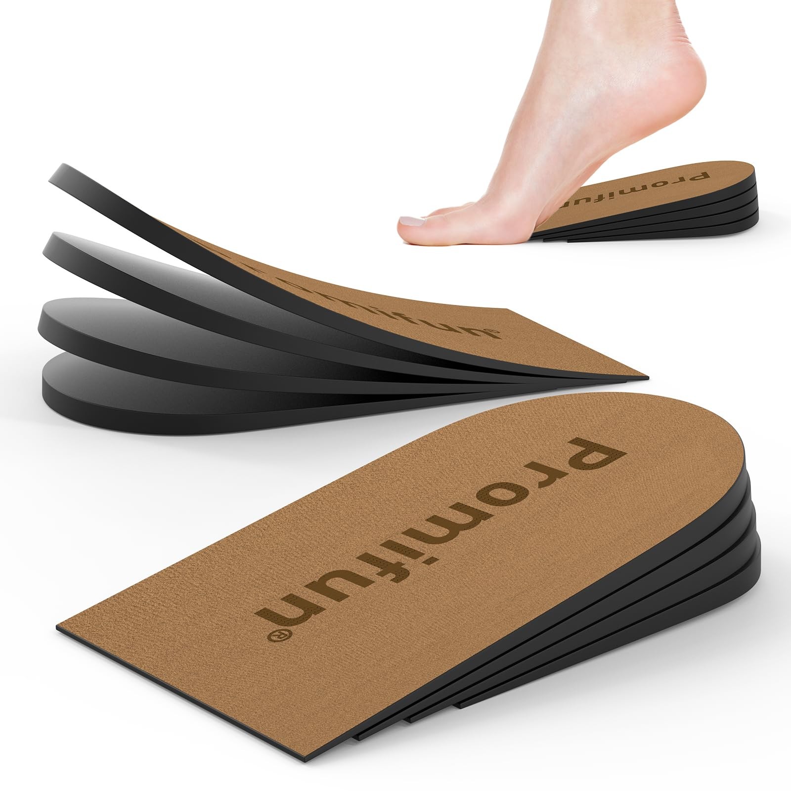 Adjustable Heel Lifts for Heel Pain Relief - 1-Pair Shoe Inserts for Achilles...