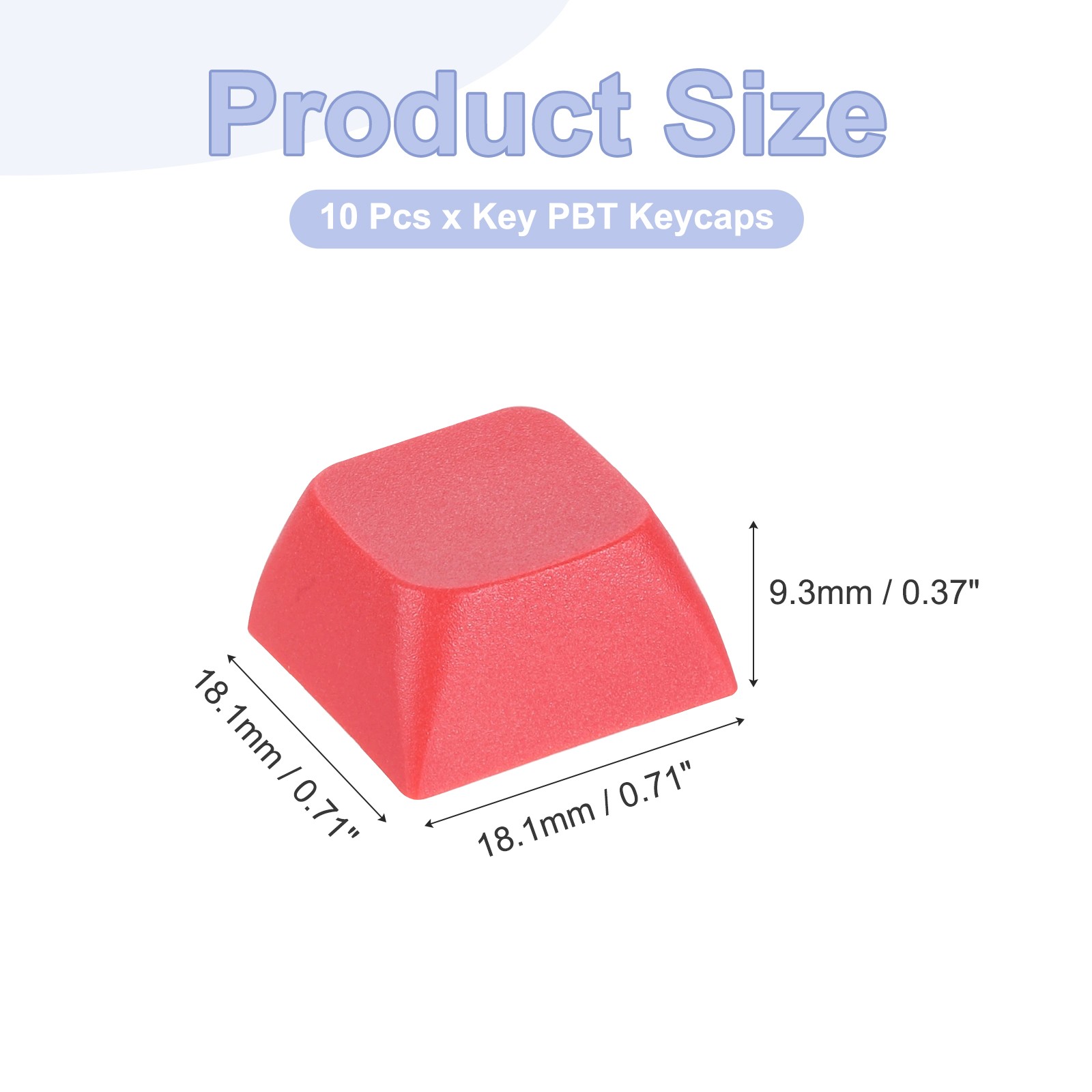 10Pcs XDA Profile Keycap Set PBT Mechanical Numeric Keypads, Red